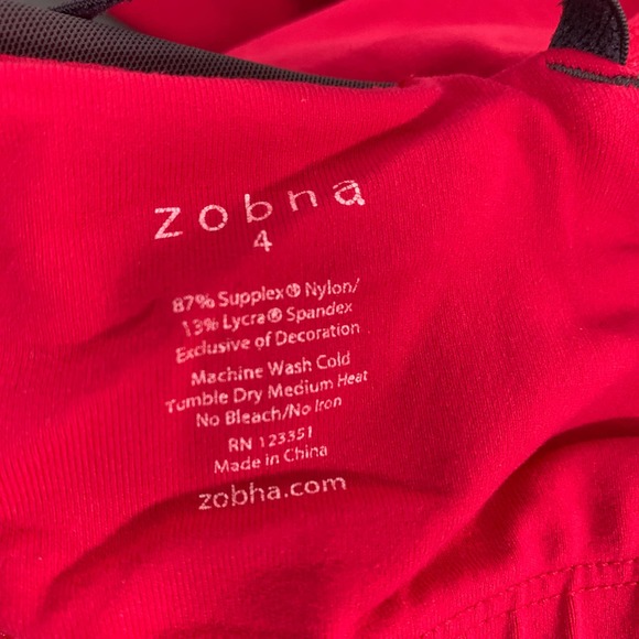 Zobha Womens Tank Top‎ Size 4 Pink Gray Shelf Bra Sleeveless Athletic V-Neck - Picture 7 of 10